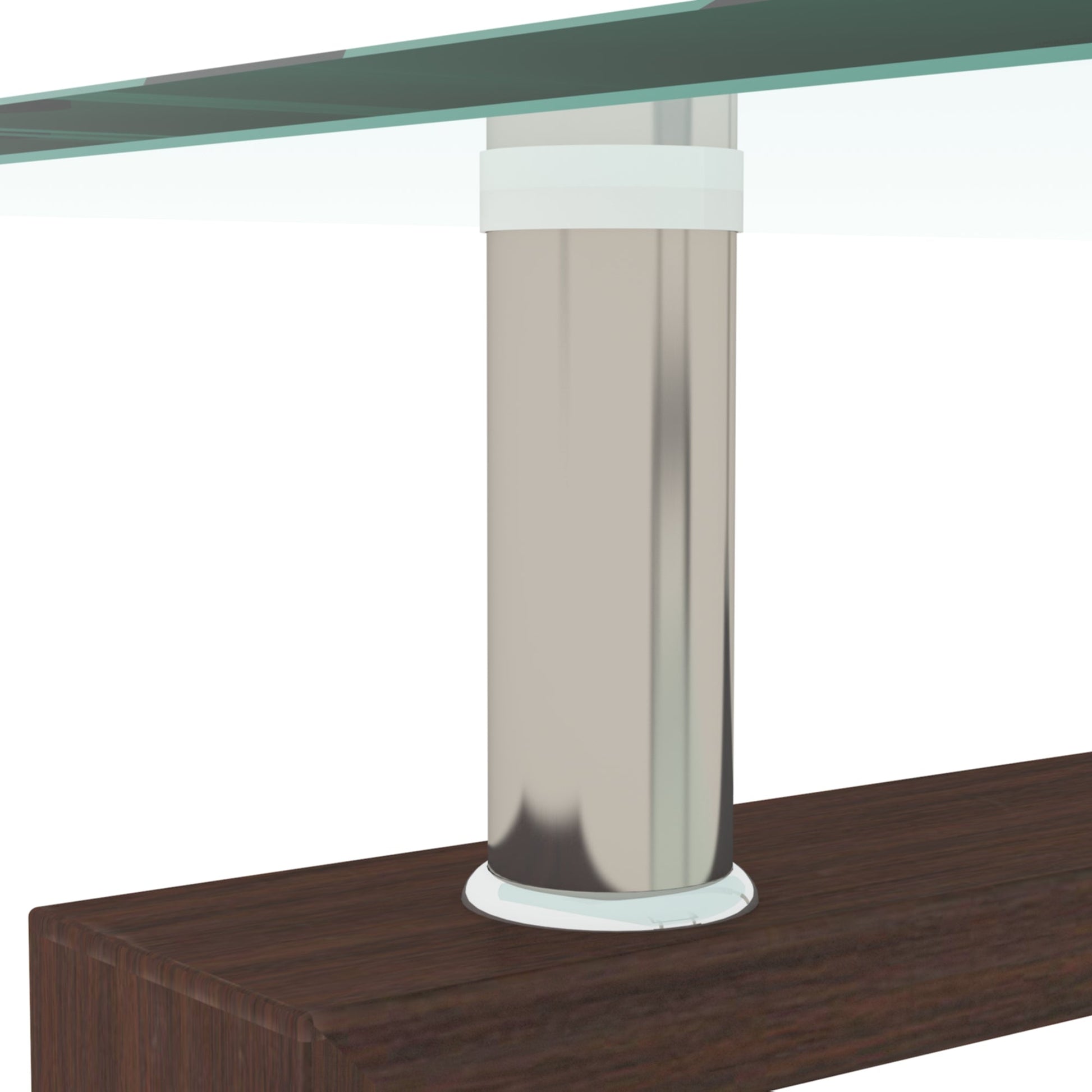 Rectangle Walnut Glass Coffee Table, Clear Coffee Table, Modern Side Center Tables for Living Room, Living Room Furniture - Korvel