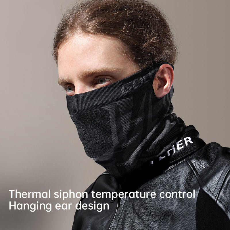 Outdoor sports warm riding mask men's cycling breathable hanging ear scarf windproof neck cover neck guard - Korvel