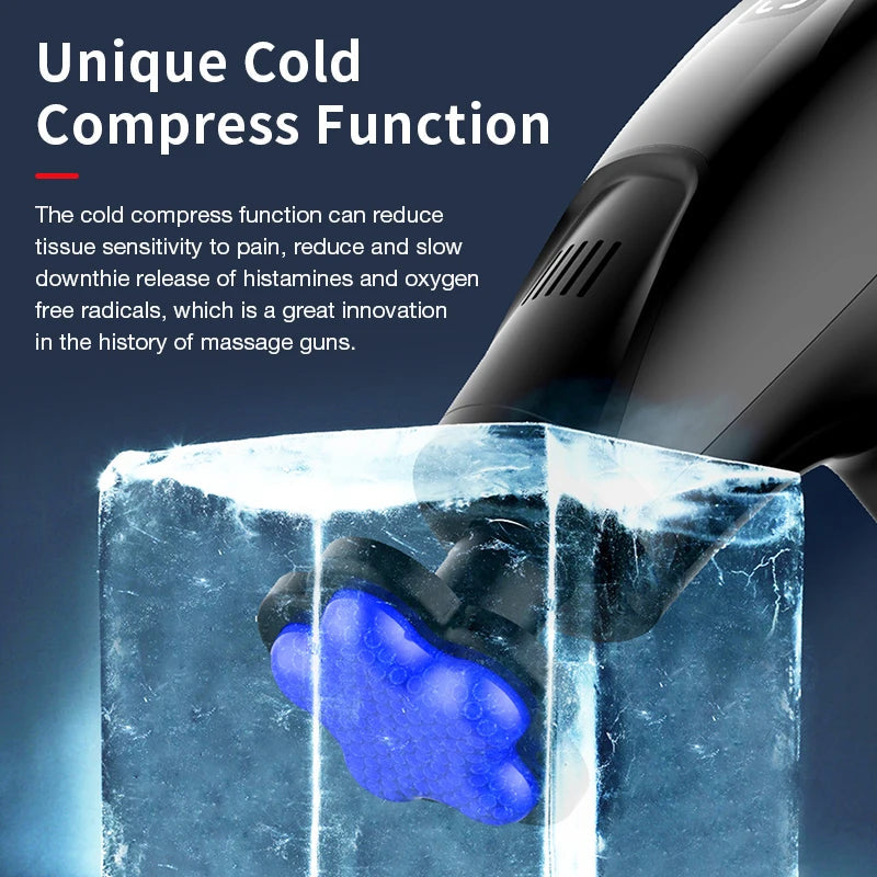 Icy Cold Compress Electric Massage Gun for Deep Tissue Relaxation