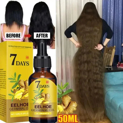 7 Day Fast Hair Growth Oil Ginger Growth Hair Treatment Anti Hair Loss Men Women Scalp Treatment Serum Products Beauty Product - Korvel