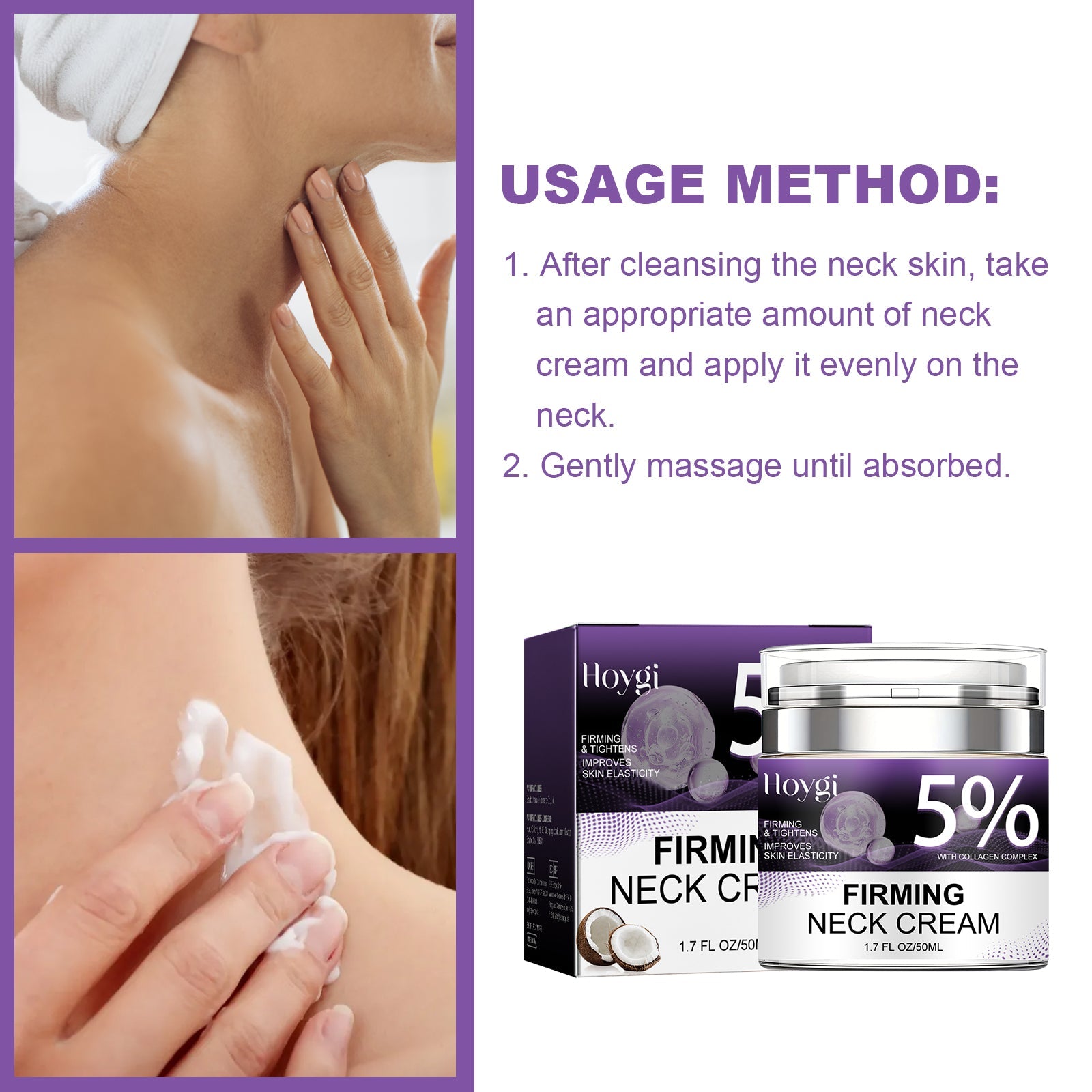 Neck Firming Cream Lighten Neck Lines Moisturizing, Hydrating, Anti-Wrinkle, Firming And Brightening Skin Neck Care Cream - Korvel