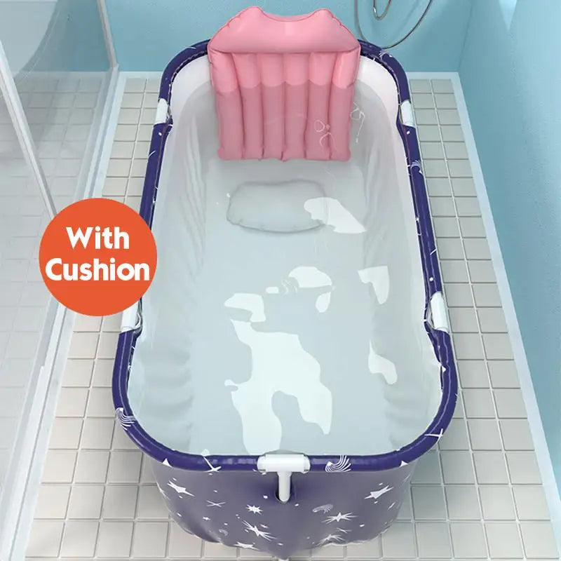 120CM Bathtubs Folding Bath Bucket Thicken Shower Barrel Adult IceTub Baby Swimming Pool Insulation Family Bathroom SPA Tub - Korvel