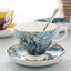 British Luxe Saucer and Spoon Afternoon Tea Cup with Van Gogh Oil Painting Design, Bone China Coffee Cup, Creative Souvenir Ceramic Mug - Korvel