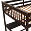 Full Size Loft Bed with Storage Shelves and Under-bed Desk  Espresso - Korvel