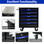5 DRAWERS MULTIFUNCTIONAL TOOL CART WITH WHEELS-BLACK+BLUE - Korvel