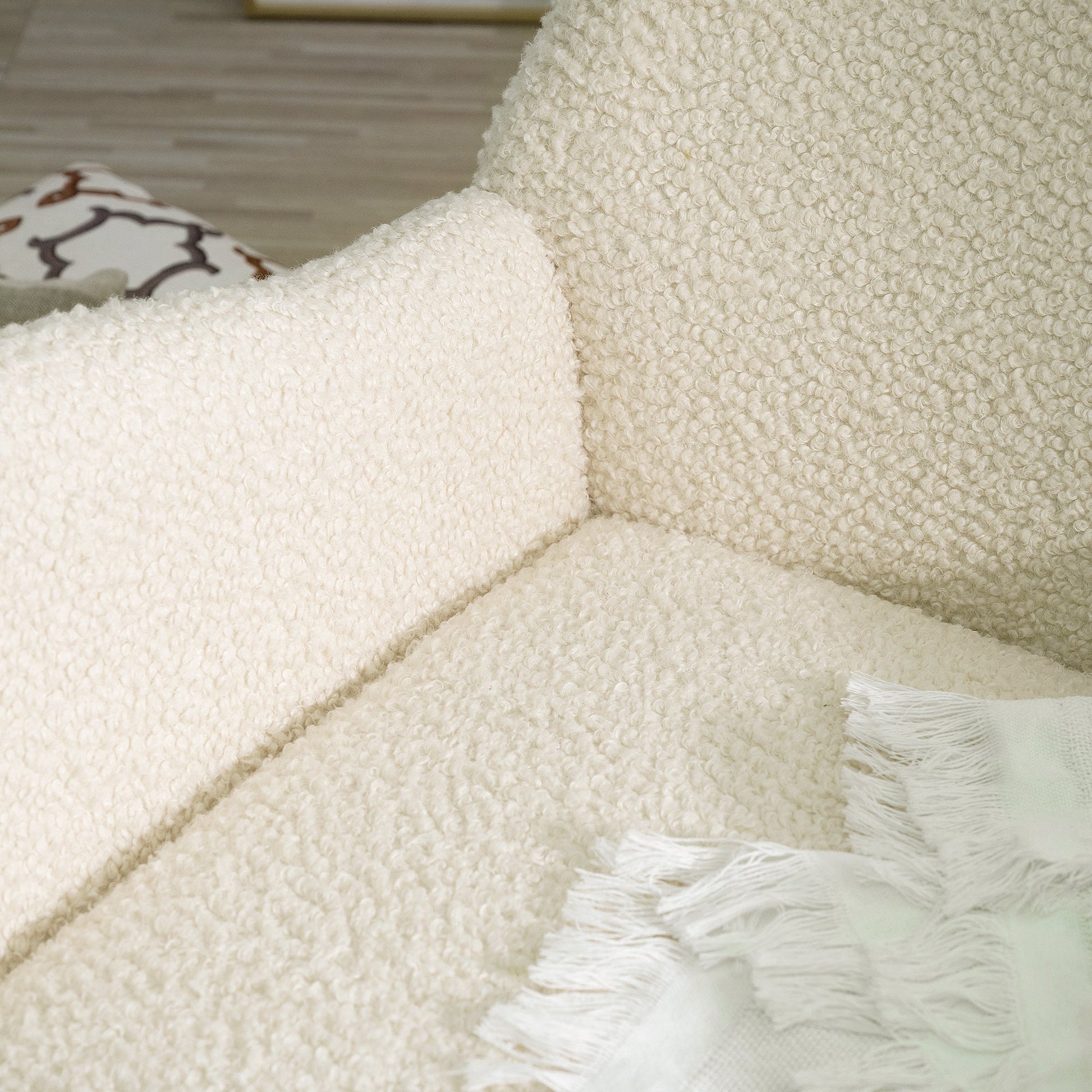 Rocking Chair - with rubber leg and cashmere fabric suitable for living room and bedroom - Korvel