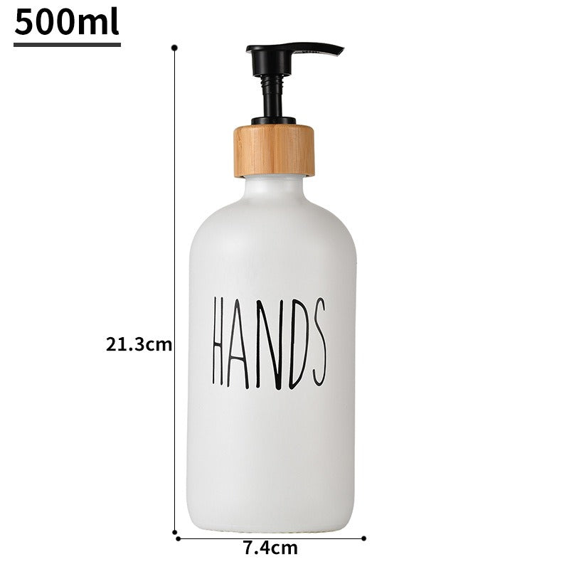 Distributeur de savon en verre élégant 500ml Boston avec capuchon en bois