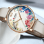 Montre Élégante pour Femme avec Motifs de Découpage Floral