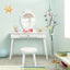 Kids Vanity Makeup Table & Chair Set - White