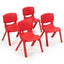 Paquete de 4 Sillas Apilables para Niños - Rojo