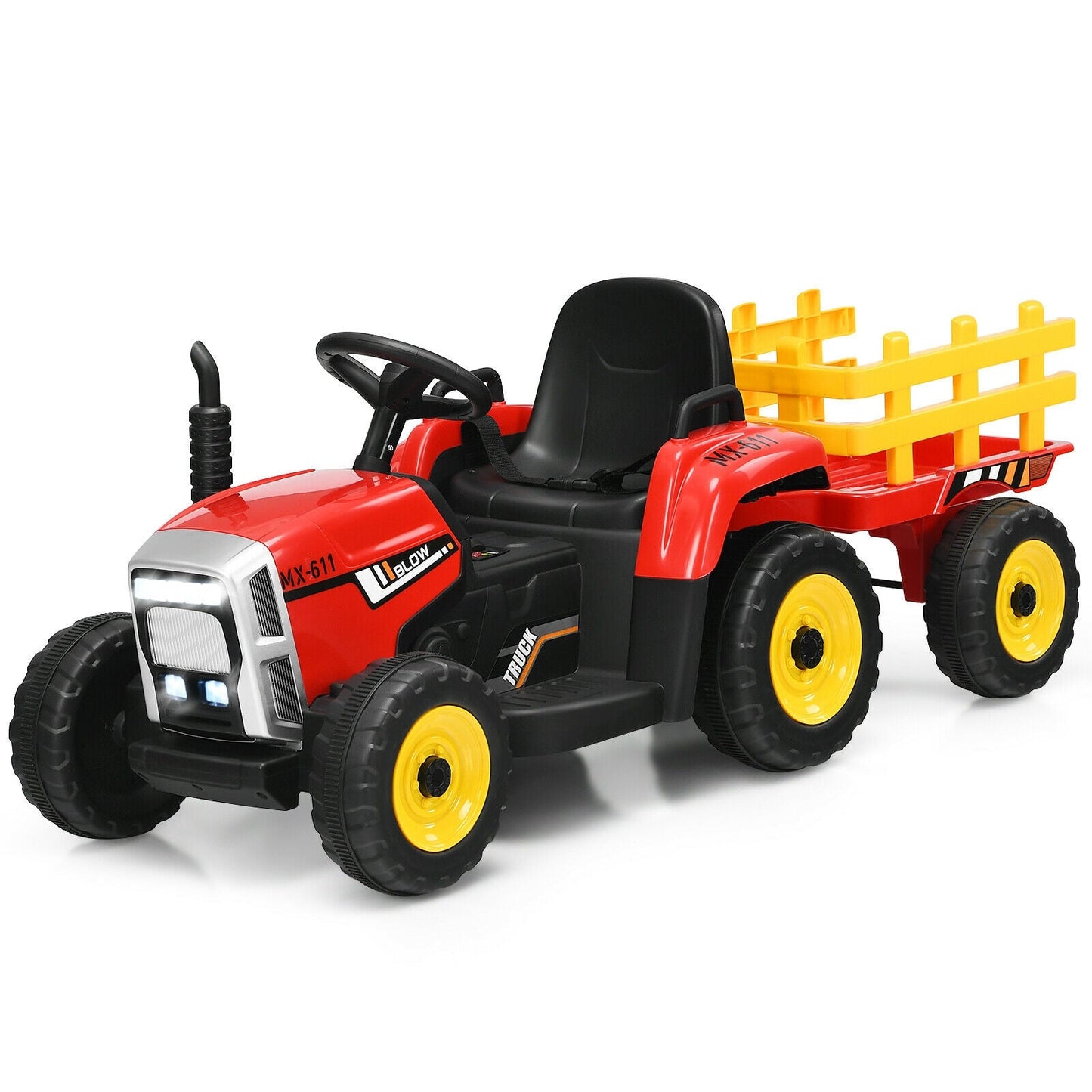 Tracteur Électrique 12V à Conduite pour Enfants 3+ - Rouge