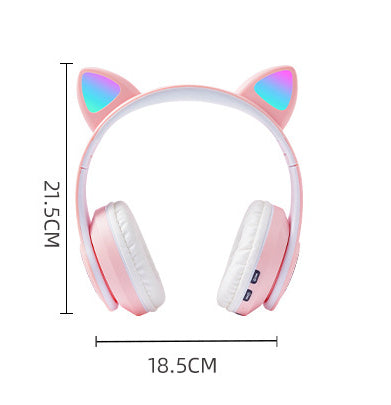 Wireless Bluetooth Cat Ears Headphones with LED Lights
