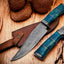 Artisan Crafted 13" Damascus Steel Confederate Bowie Knife with Camel Bone Grip & Leather Sheath - Korvel