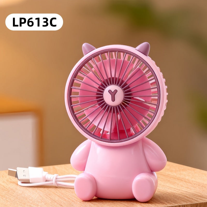 Ventilador Mini de Escritorio en Forma de Oso Creativo - Recargable por USB