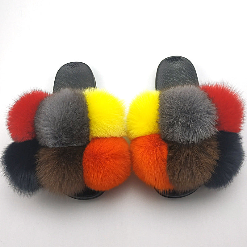 Zapatillas de Piel Sintética Premium para Mujeres - Pantuflas Abiertas y Esponjosas