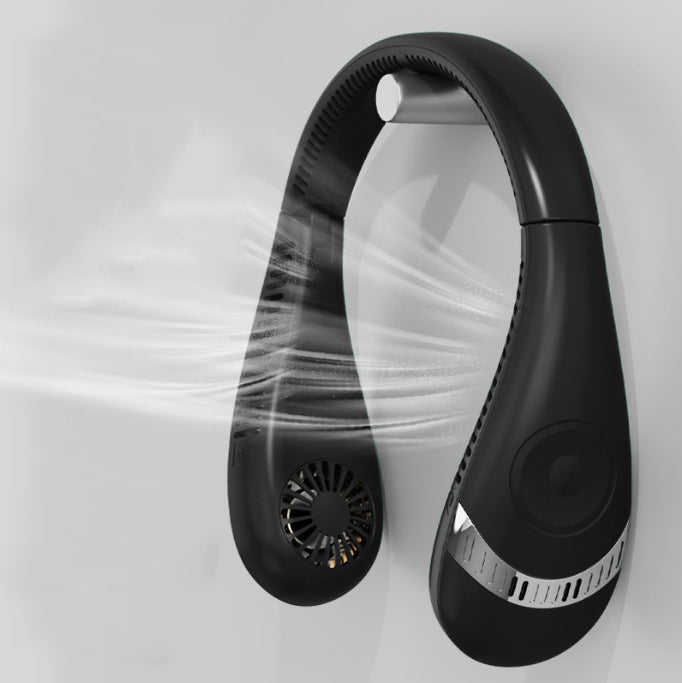 Portable Hanging Neck Fan with LED Light - Rechargeable & Bladeless