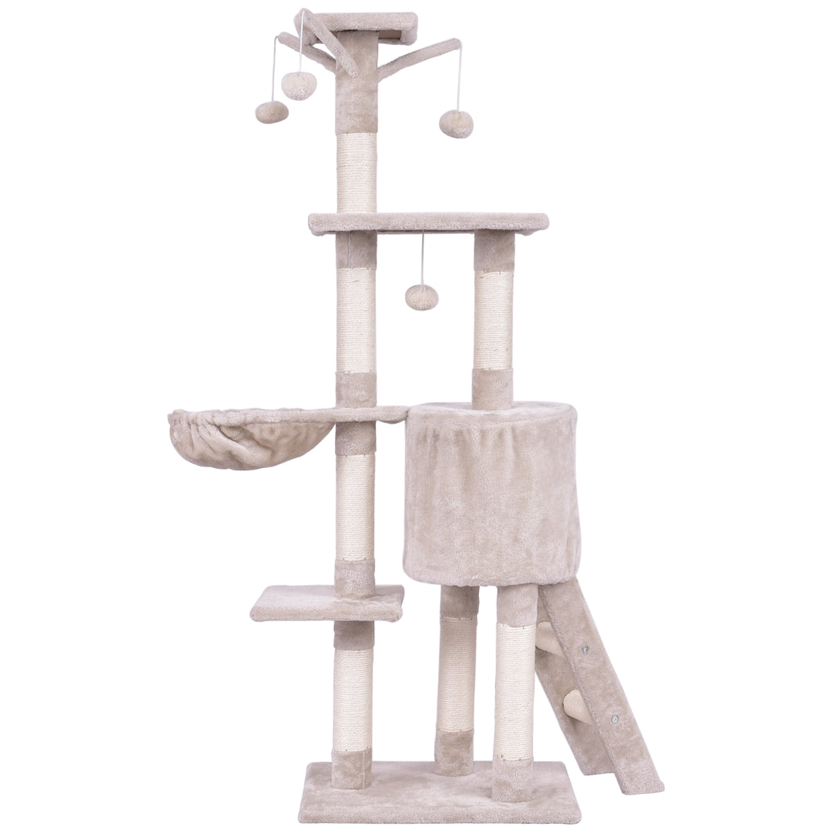 Árbol de Juego para Gatos con Rascador de 56 Pulgadas
