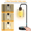 2-Pack Touch Control Table Lamp with USB Ports and Glass Shade