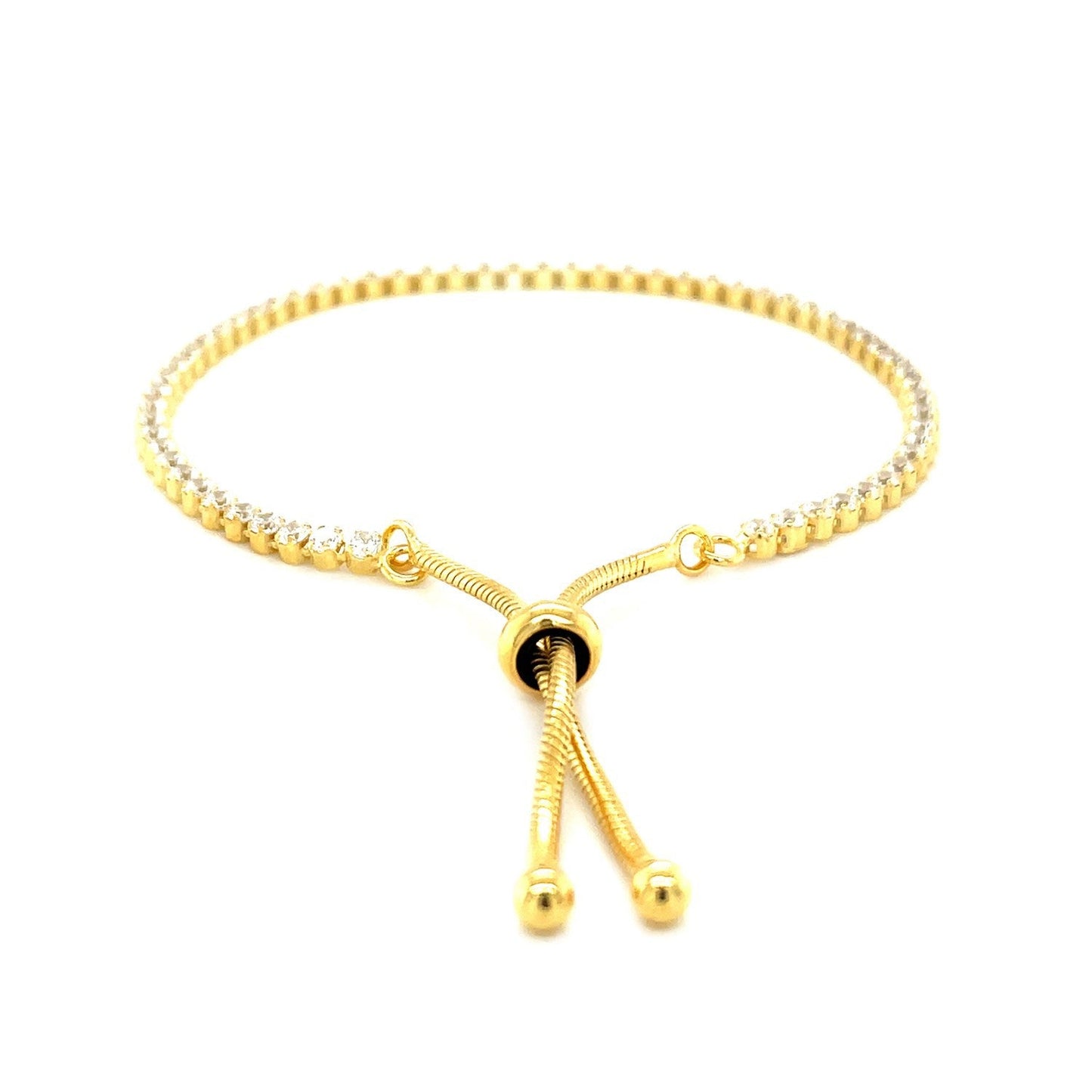 Pulsera Ajustable Estilo Tenis con Circonitas en Plata de Ley