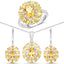 12.24 Carat Genuine Citrine & White Topaz Sterling Silver Jewelry Set