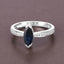 Bague de fiançailles en saphir bleu et diamant de 1,44 carat en or blanc 14K