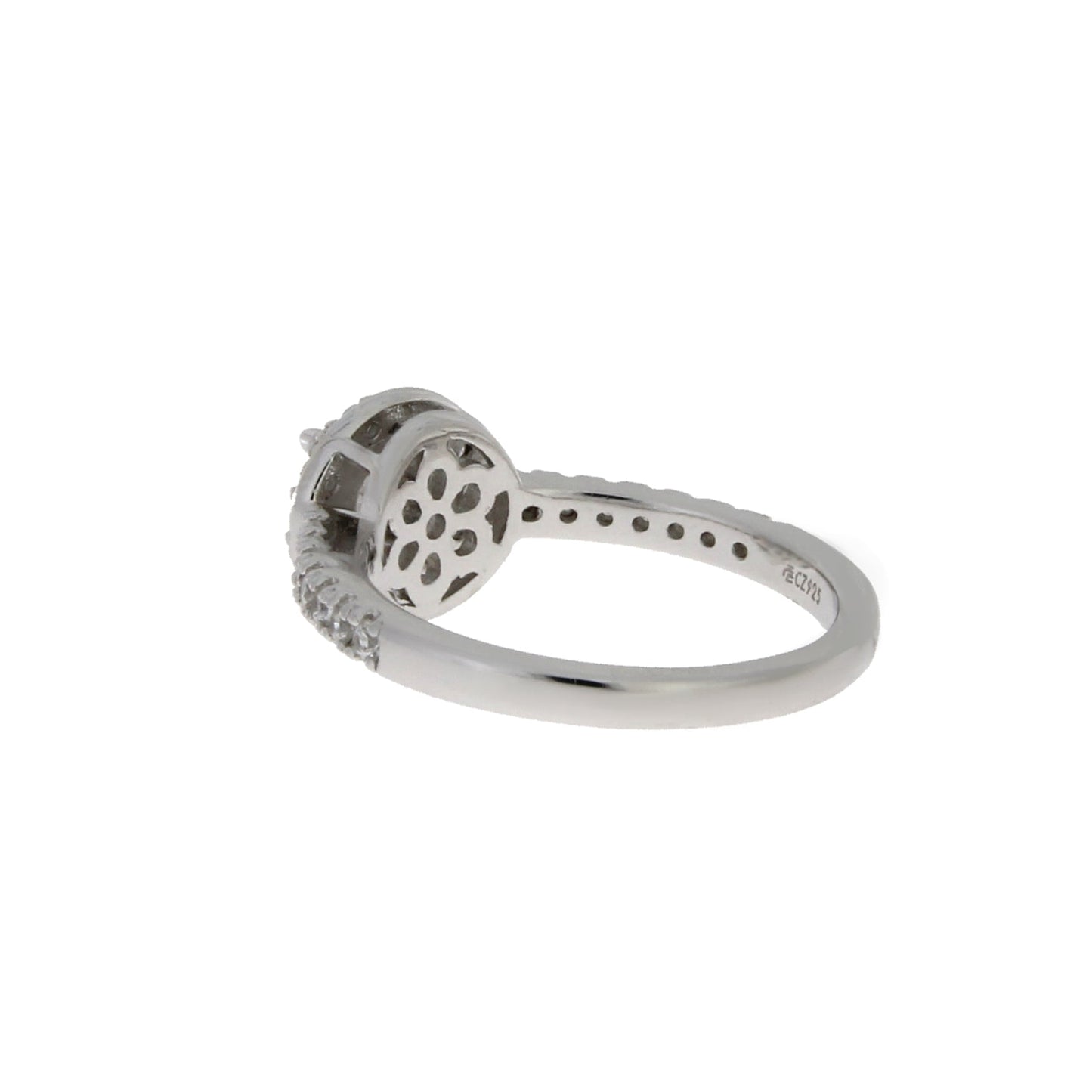Natural Cubic Zirconium Ring in Sterling Silver