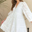Robe Babydoll à Col V en Dentelle Détail et Œillets à Volants