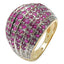 14K Yellow Gold Plated Ruby & White Topaz Cluster Ring