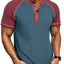 T-shirt Henley Raglan Color Block pour homme