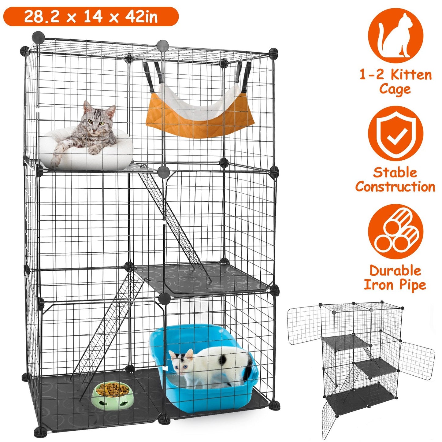 GBruno Parque para Gatos de 3 Niveles - Elegante y Espacioso