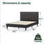 Lit plateforme rembourré couture carrée - King