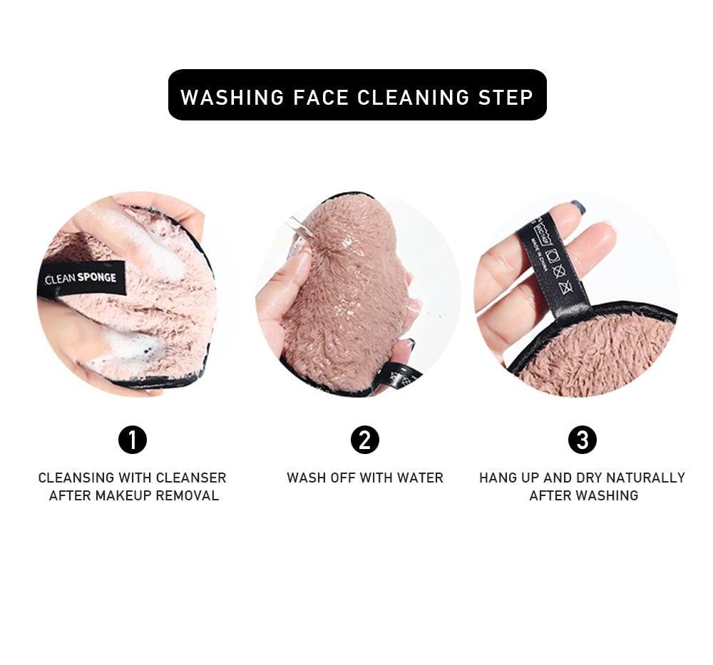 Éponge de Maquillage Réutilisable Premium - 1/3PCS Éponge de Nettoyage en Microfibre