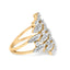 14K Yellow Gold 1.0 Cttw Diamond Geometric Stacked Ring - Size 7