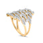 14K Yellow Gold 1.0 Cttw Diamond Geometric Stacked Ring - Size 7
