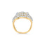 14K Yellow Gold 1.0 Cttw Diamond Geometric Stacked Ring - Size 7