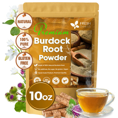 Burdock Root Powder,  Burdock Root Extract, 100% Natural & Pure from Burdock Root, Burdock Root Herbal Tea, No Additives, No Caffeine, Vegan - Korvel