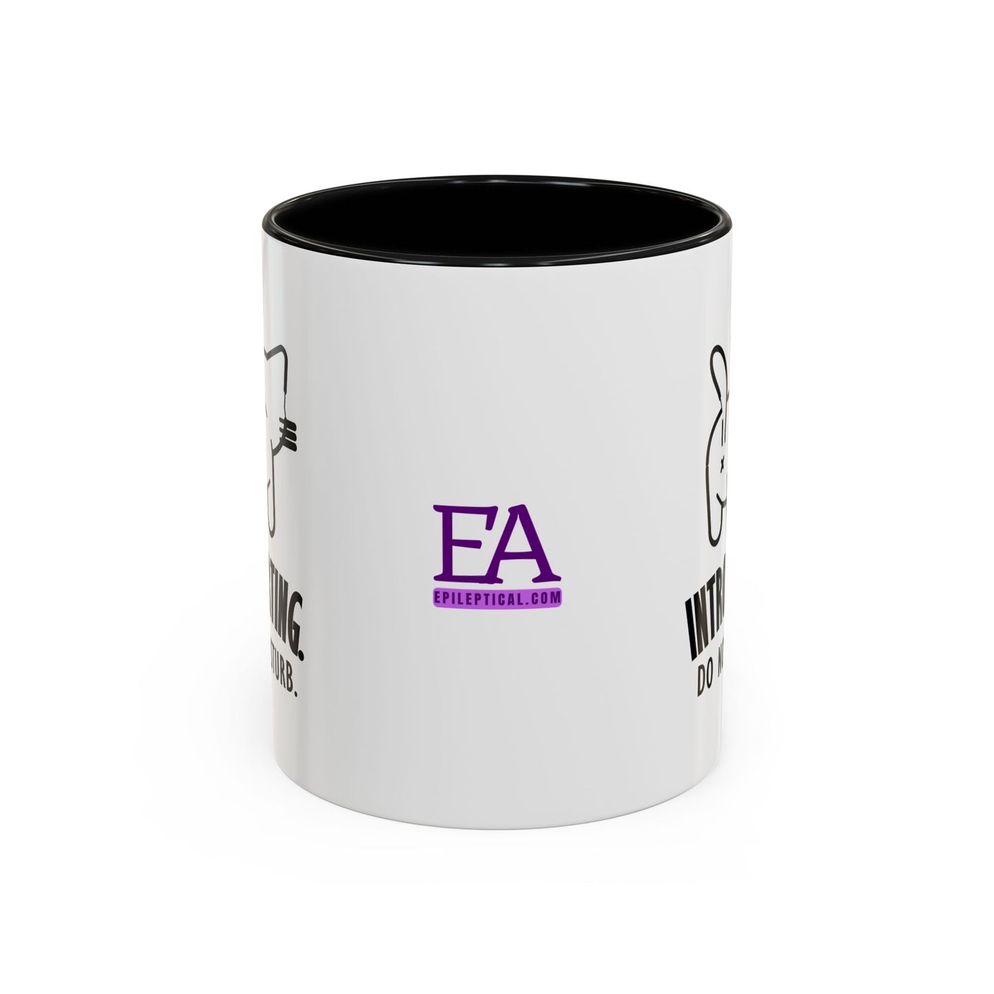 Introvertido. No molestar. Taza de café de gato en dos tonos