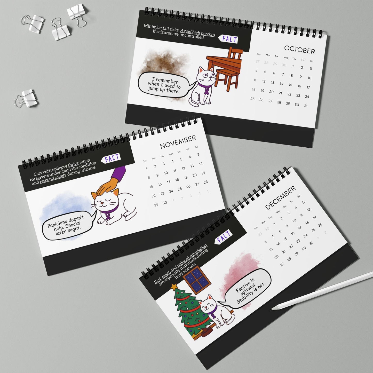 Watching the Signs: A Cat’s Year With Epilepsy Desktop Calendar