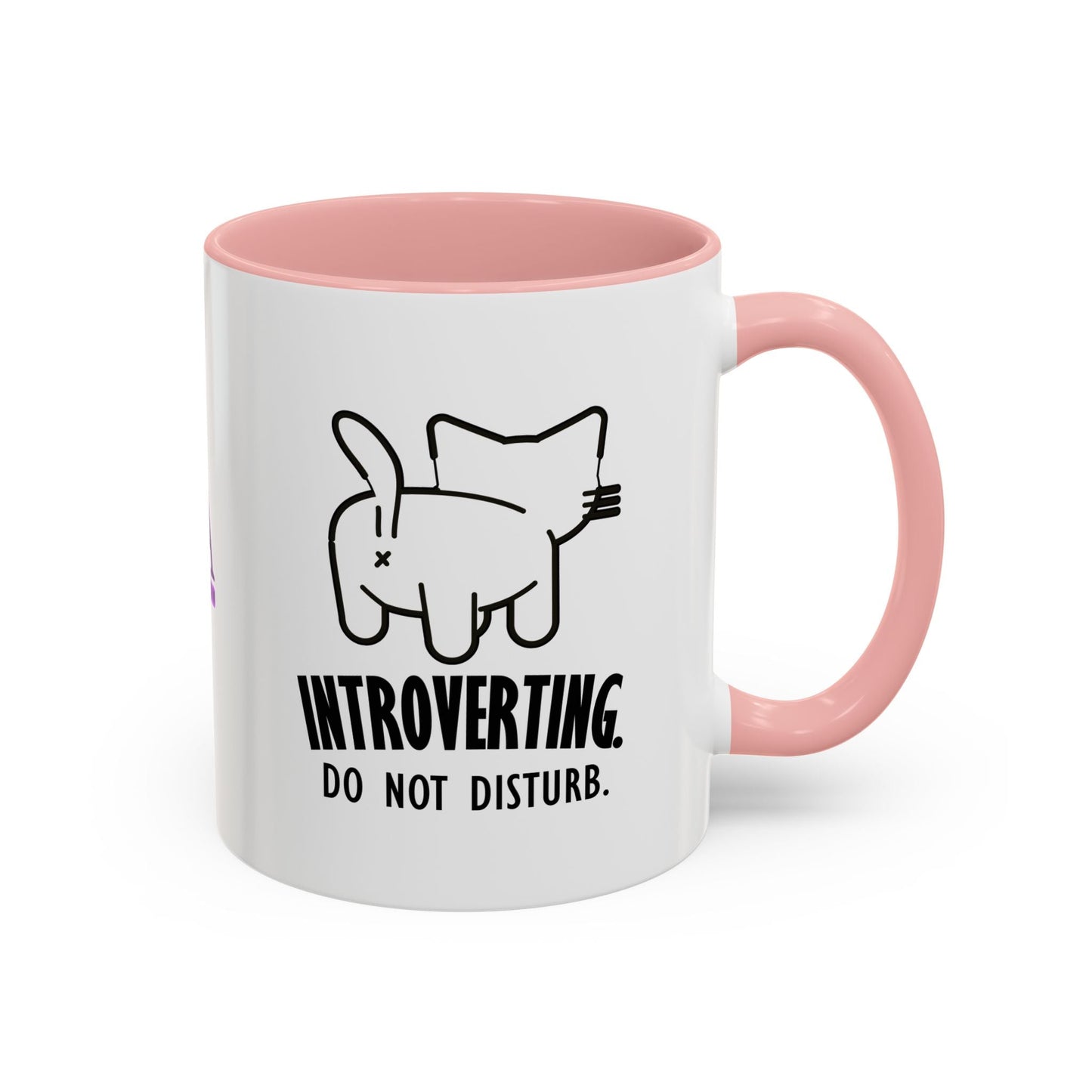 Introvertido. No molestar. Taza de café de gato en dos tonos