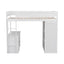 Wood Twin Size Loft Bed with Wardrobes and 2-Drawer Desk with Cabinet  White - Korvel