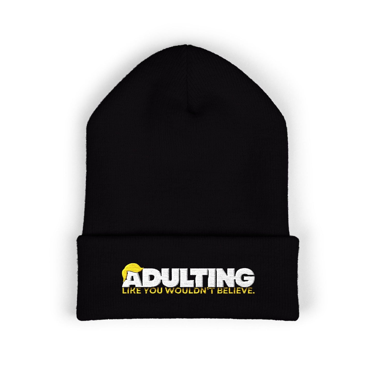 Adulting, comme vous ne le croiriez pas – Bonnet tricoté à revers