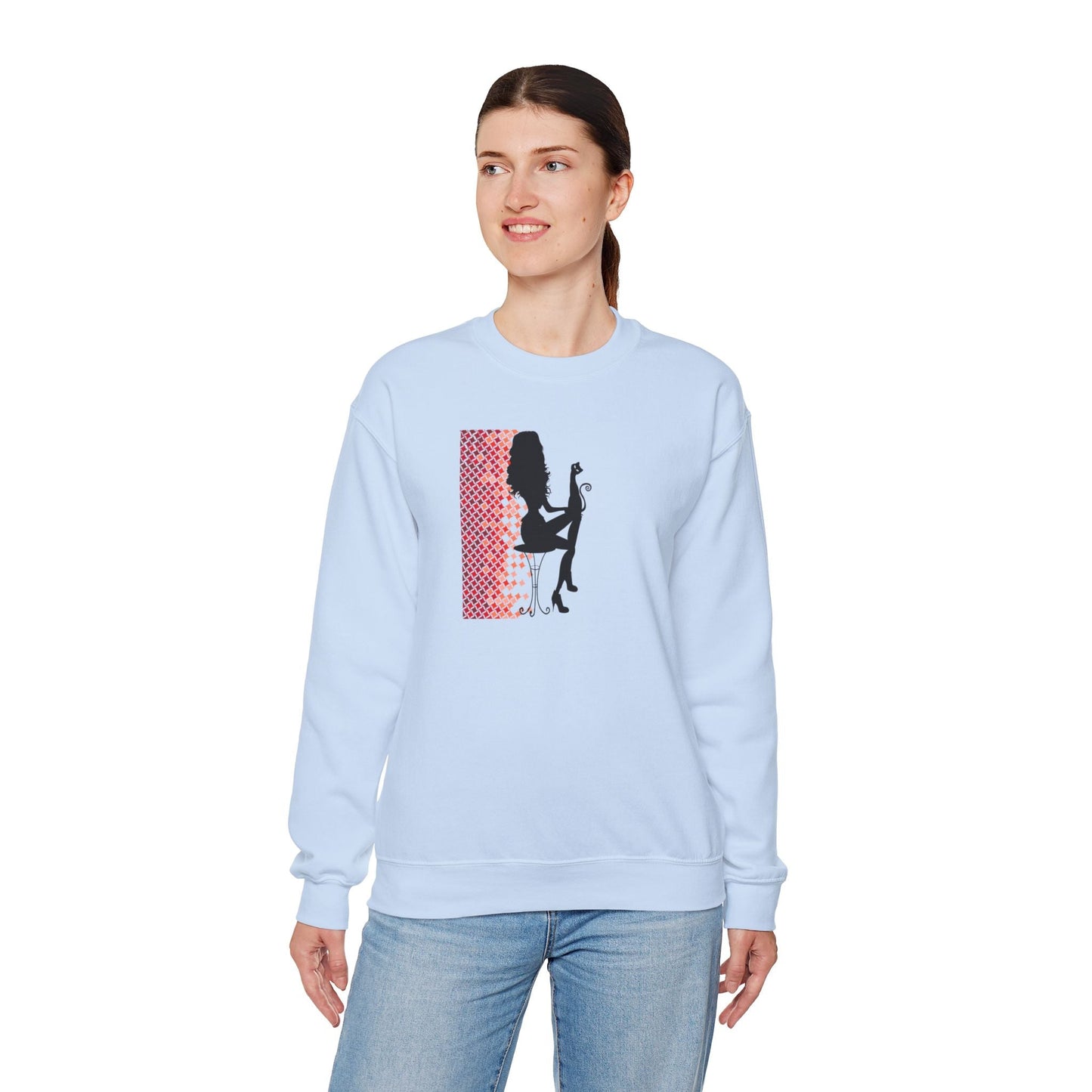 Poised Cat Lady Heavy Blend Crewneck Sweatshirt