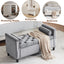 Storage Bench, 44.5-Inch Queen Velvet Button Bedside Bench, Entryway Living Room with Armrests, Nailhead Trim Gray - Korvel