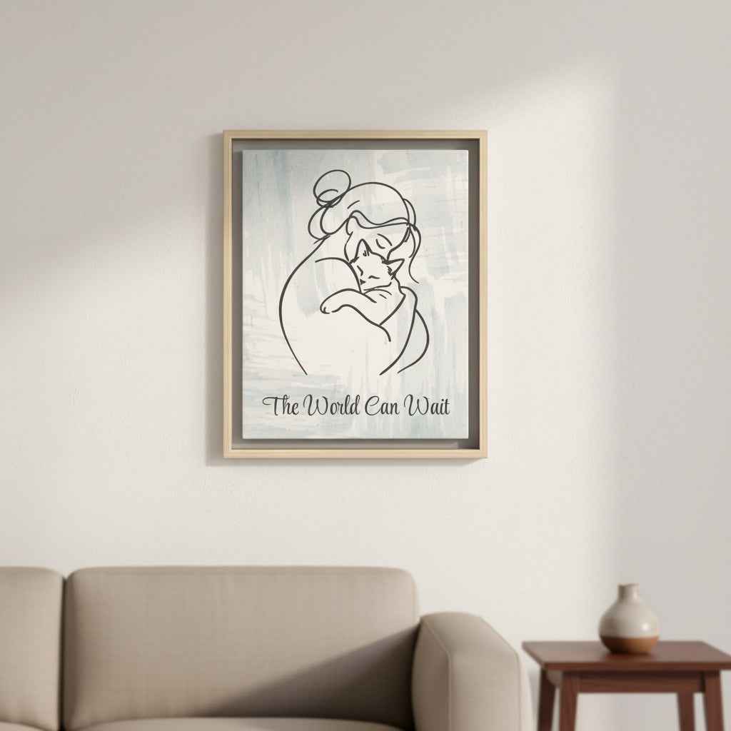 L'impression sur toile Chat Le Monde Peut Attendre