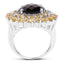 8.56 Carat Smoky Quartz & Citrine Sterling Silver Ring