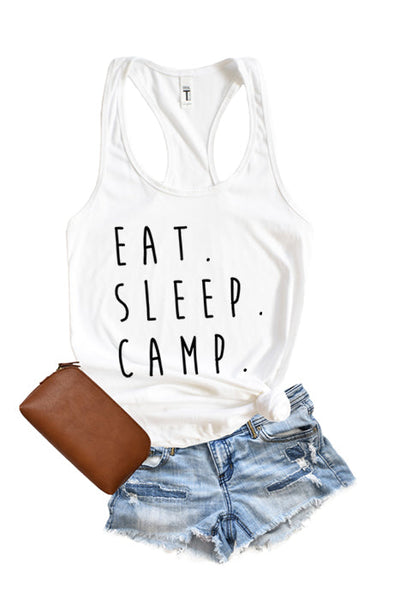 Eat Sleep Camp Racerback Tank Top