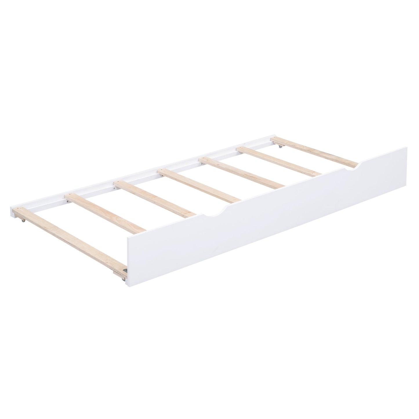 Cama nido elegante de tamaño twin con almacenamiento y cama extraíble - Blanca
