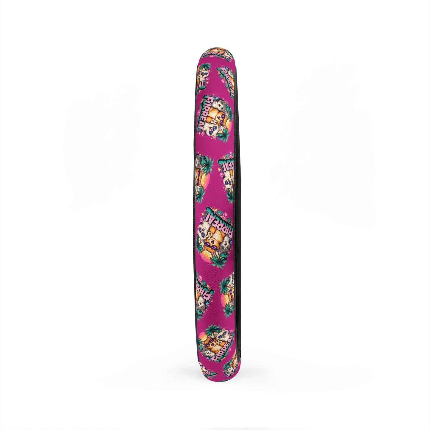 Furreal Retro Cat Steering Wheel Cover - Bold Pink Tropical Style
