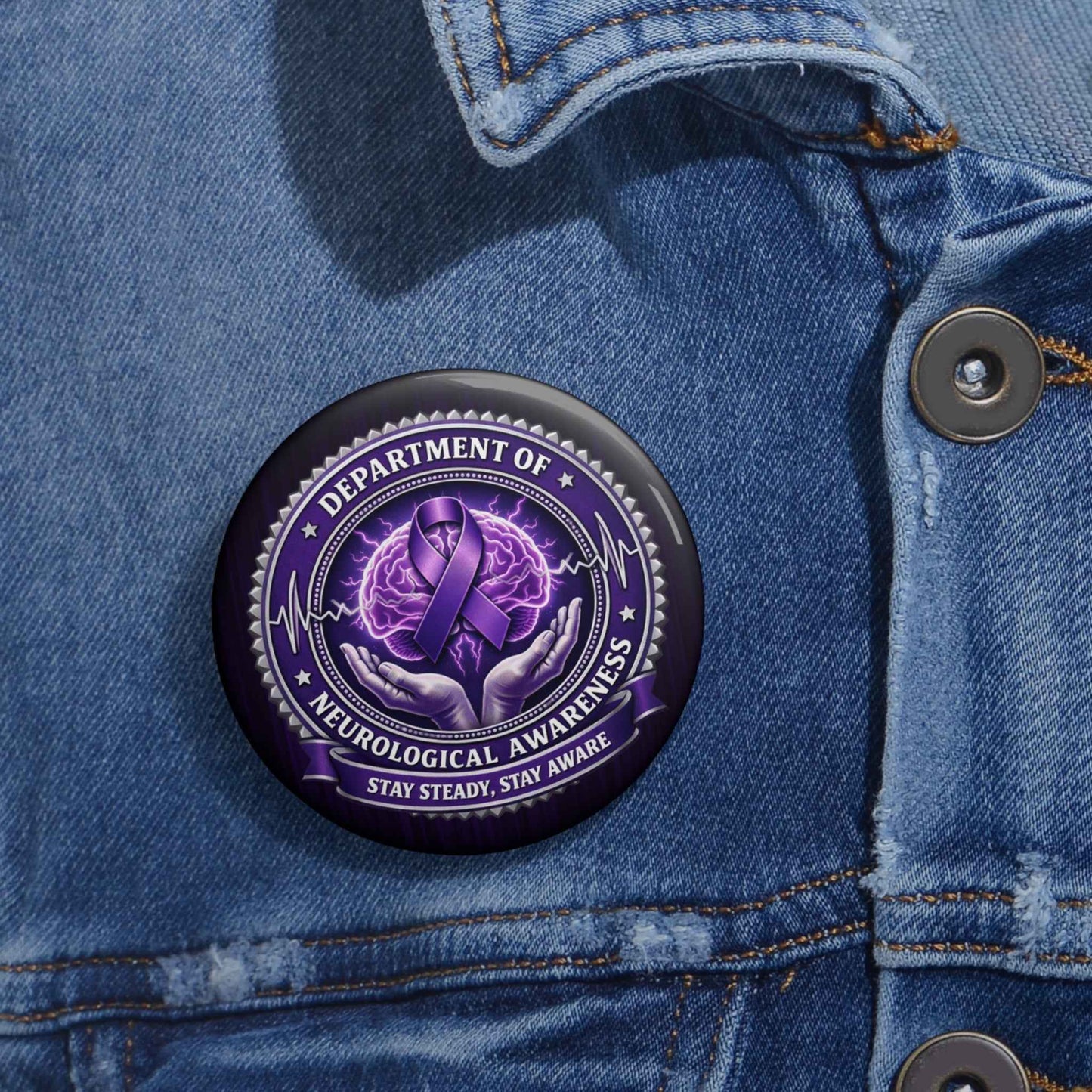 Bouton de revers du Département de la sensibilisation neurologique – Restez stable, restez conscient