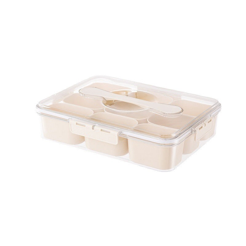 Design Sealed Snackle Storage Box With 9pcs Divider Plastic Divided Veggie Tray With Lid And Handle - Korvel